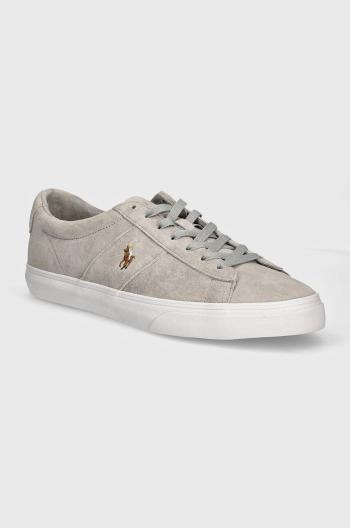 Semišové sneakers boty Polo Ralph Lauren Sayer šedá barva, 816893732004