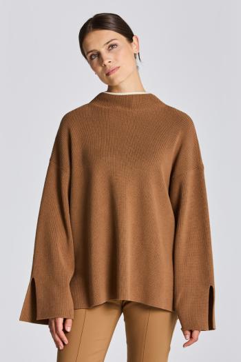 SVETR GANT D1. RIB MOCK NECK SWEATER hnědá S