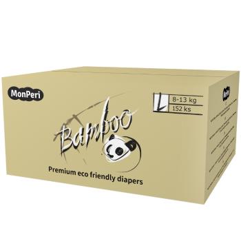 MonPeri Bamboo Mega pack L 8–13 kg Jednorázové bambusové EKO pleny 152 ks