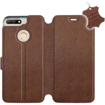 Flip pouzdro na mobil Huawei Y6 Prime 2018 - Hnědé - kožené -  Brown Leather (5903226497010)