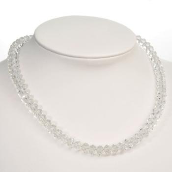 Průhledný korálkový náhrdelník White Crystal 23453