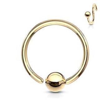 Šperky4U Piercing - kruh zlacený, kulička 3 mm - K1002GD-08083
