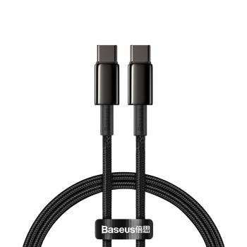 Baseus Tungsten Gold rychlonabíjecí / datový kabel USB-C na USB-C 100W 2m, černá