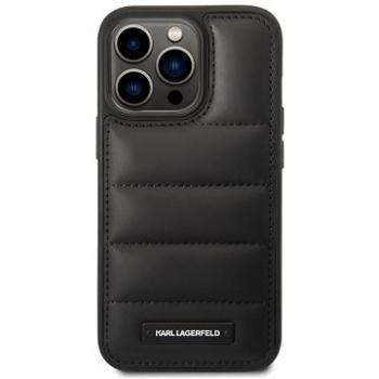 Karl Lagerfeld Quilted Puffy Metal Logo Zadní Kryt pro iPhone 14 Pro Max Black (KLHCP14XPSQAK)