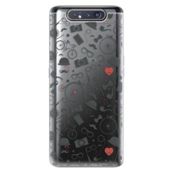 Odolné silikonové pouzdro iSaprio - Vintage Pattern 01 - black - Samsung Galaxy A80