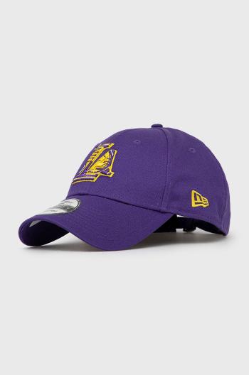 Bavlněná baseballová čepice New Era fialová barva, s aplikací