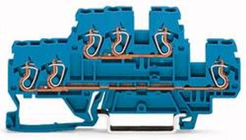 Dvojitá průchodková svorka WAGO 870-534, osazení: N, N, pružinová svorka, 5 mm, modrá, 50 ks