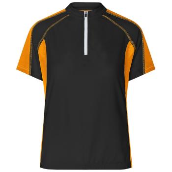 James & Nicholson Dámské cyklistické tričko JN419 - Černá / oranžová | S
