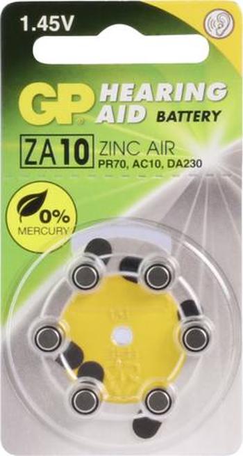 Knoflíkový článek ZA 10 zinko-vzduchová GP Batteries GPZA10 / PR70 90 mAh 1.4 V 6 ks