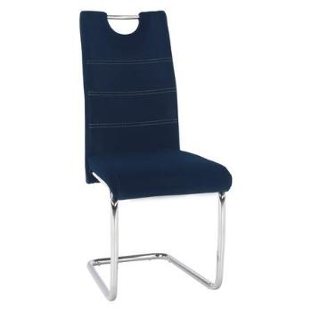 Kondela Jídelní židle, modrá Velvet látka, ABIRA NEW