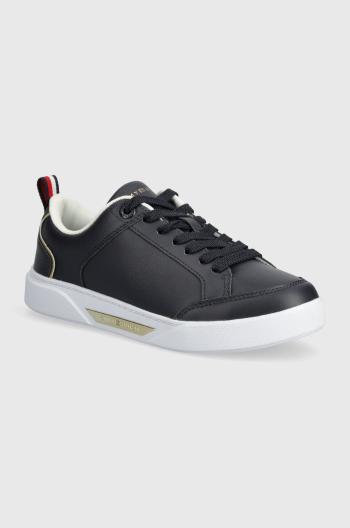 Kožené sneakers boty Tommy Hilfiger SPORTY CHIC COURT SNEAKER tmavomodrá barva, FW0FW07814