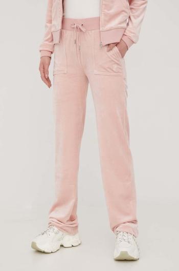 Tepláky Juicy Couture dámské, růžová barva, hladké