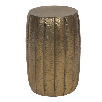 Bronzový dekorační kovový odkládací stolek Alicce -  Ø 33*50 cm 6Y4229
