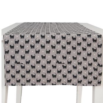 Běhoun na stůl šedý Cat Lovers - 50*140 cm CAL64