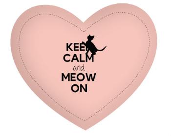 Polštář Srdce Keep calm and meow on