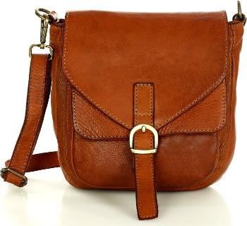 MARCO MAZZINI KARAMELOVÁ STYLOVÁ CROSSBODY Z KŮŽE (V215B) Velikost: ONE SIZE