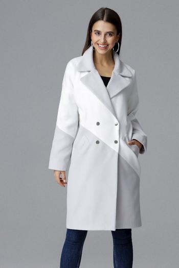 Šedo-bílý kabát M626