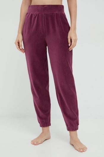 Kalhoty United Colors of Benetton dámské, fialová barva, high waist