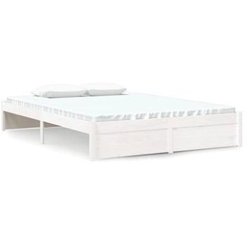 Rám postele bílý masivní dřevo 135 × 190 cm Double, 814925 (814925)