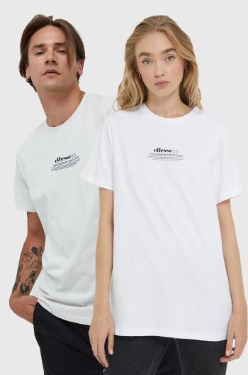 Bavlněné tričko Ellesse bílá barva, s potiskem