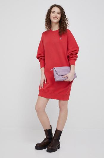 Šaty Polo Ralph Lauren červená barva, mini, oversize