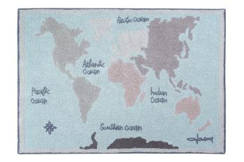 Lorena Canals koberce Bio koberec kusový, ručně tkaný Vintage Map - 140x200 cm Vícebarevná