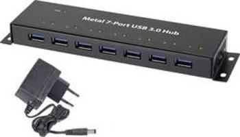 USB hub s nástěnnou montáží Renkforce, 7x USB 3.0