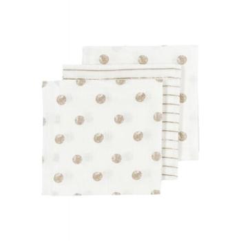 MEYCO Gázové pleny 3-Pack Dot Stripe Sand