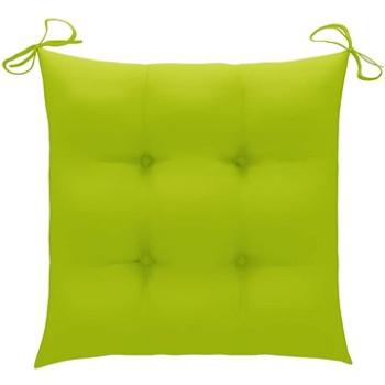 Podušky na židle 4 ks jasně zelené 50 x 50 x 7 cm textil (314930)