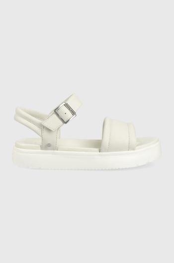 Kožené sandály UGG Zayne Ankle Strap dámské, bílá barva, na platformě