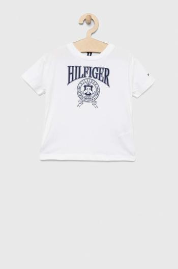 Dětské tričko Tommy Hilfiger bílá barva