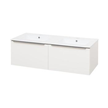 MEREO Mailo, koupelnová skříňka s keramickým umyvadlem 121 cm, bílá CN518