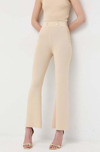 Kalhoty Silvian Heach dámské, béžová barva, zvony, high waist