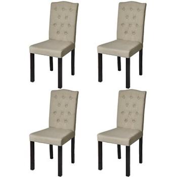 Jídelní židle 4 ks béžové textil (240558)