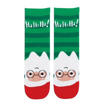 Ponožky s vánočním motivem WOLA SANTA CLAUS zelené Velikost: 45-47