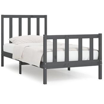 Rám postele šedý masivní dřevo 75 × 190 cm Small Single, 3105187 (3105187)