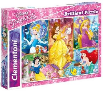 CLEMENTONI Briliant puzzle Disney princezny: Pohádkové světy 104 dílků