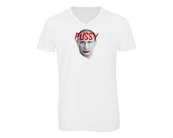 Pánské triko s výstřihem do V Pussy Putin