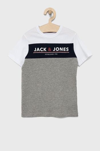 Dětské tričko Jack & Jones šedá barva, s potiskem