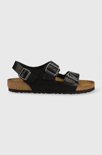 Kožené sandály Birkenstock Milano pánské, černá barva