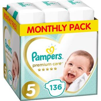 PAMPERS Premium Care vel. 5 Junior (136 ks) - měsíční balení (8001090959690)