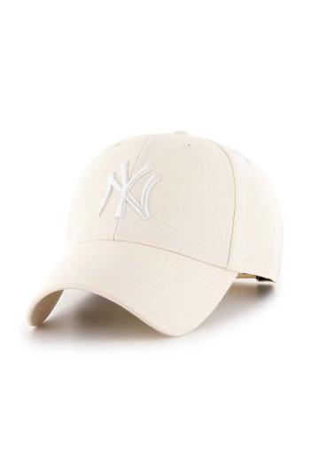 Čepice s vlněnou směsí 47brand MLB New York Yankees béžová barva, s aplikací, B-MVPSP17WBP-NTC