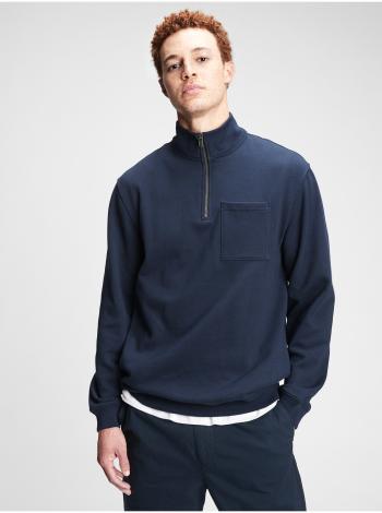 Modrá pánská mikina half-zip sweat