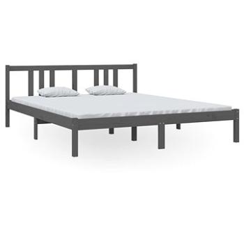 Rám postele šedý masivní dřevo 160 × 200 cm, 814896 (814896)
