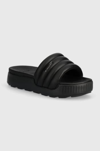 Pantofle Puma Karmen Slide Puffy dámské, černá barva, na platformě, 395399