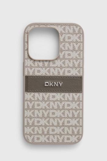 Obal na telefon Dkny iPhone 14 Pro 6.1 šedá barva, DKHCP14LPRTHSLE