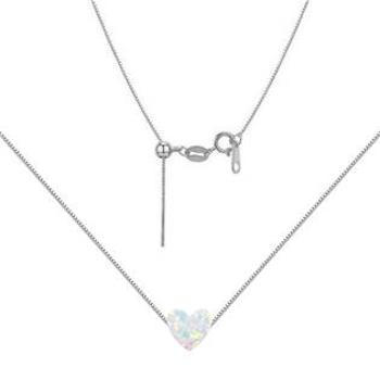 NUBIS® Stříbrný náhrdelník srdce opál - NBS03-OP17