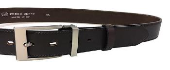 Penny Belts Pánský kožený společenský opasek 35-020-19-40 Tmavě Hnědý 105 cm