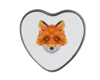 Plechová krabička srdce liška