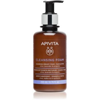 Apivita Cleansing Foam Face & Eyes čisticí a odličovací pěna na obličej a oči pro všechny typy pleti 200 ml